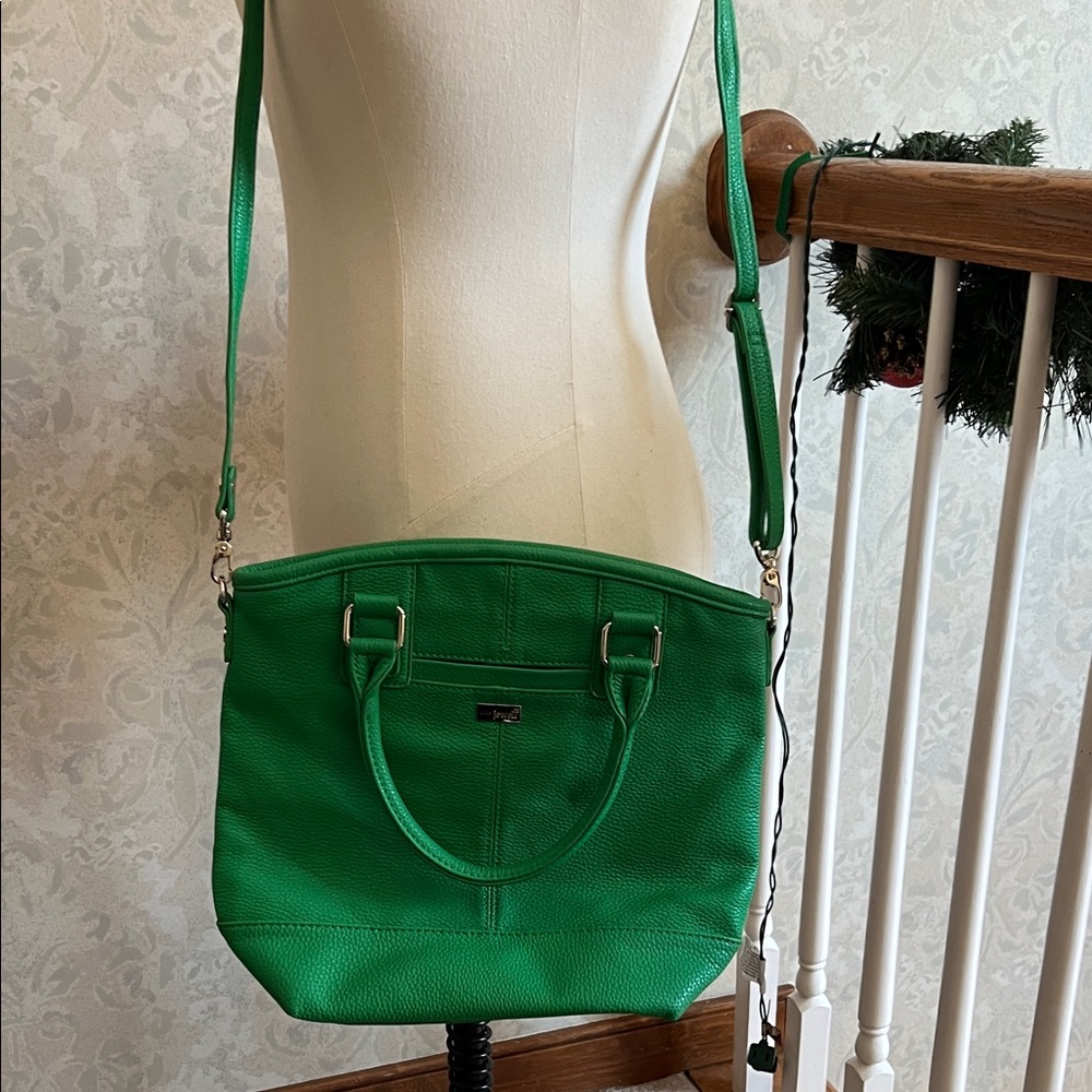 Jewell by Thirty One Green Leather Shoulder Bag